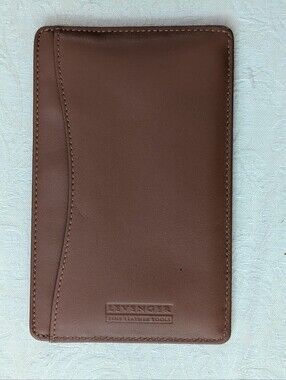 Levenger Brown Leather Passport Holder Travel Wallet Organizer